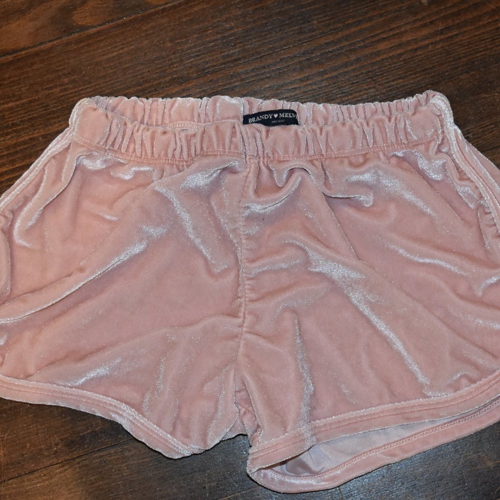 Brandy Melville Pink Velvet Shorts